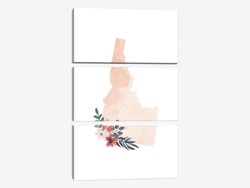 Idaho Floral Watercolor State by Typologie Paper Co 3-piece Art Print