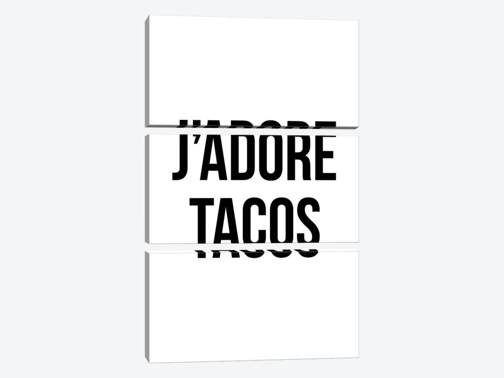 J'adore Tacos by Typologie Paper Co 3-piece Canvas Art Print
