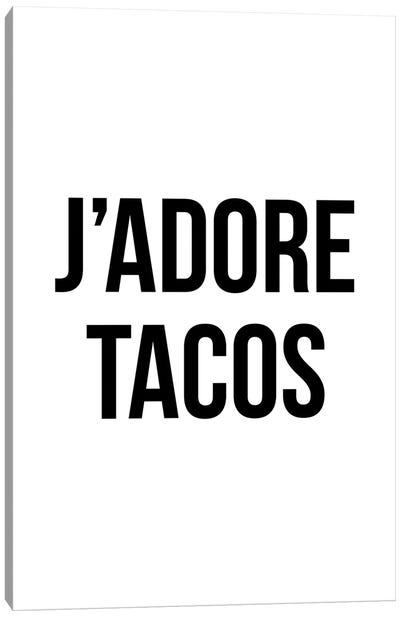 J'adore Tacos Canvas Art Print - Typologie Paper Co