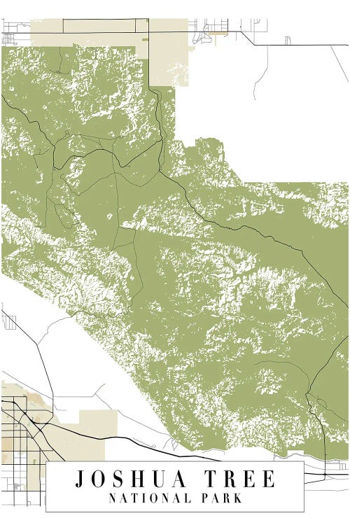 Joshua Tree National Park Retro Street Map