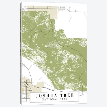 Joshua Tree National Park Retro Street Map Canvas Print #TPP78} by Typologie Paper Co Canvas Print