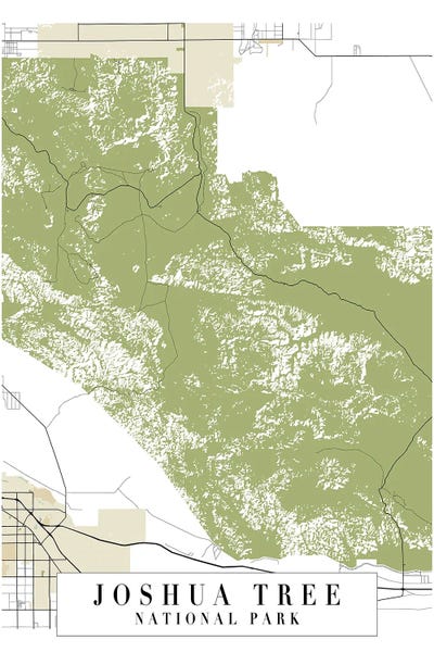Joshua Tree National Park: Joshua Tree National Park Retro Street Map by Typologie Paper Co