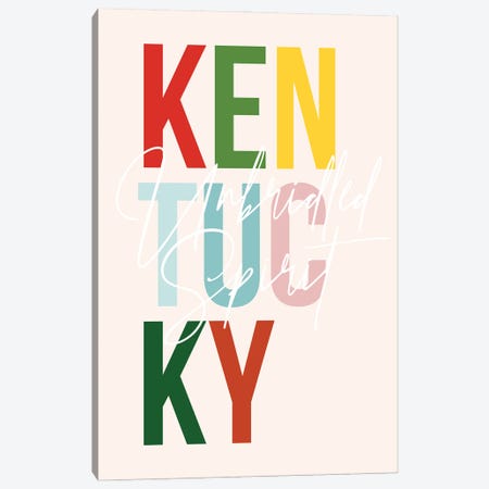 Kentucky "Unbridled Spirit" Color State Canvas Print #TPP83} by Typologie Paper Co Canvas Wall Art