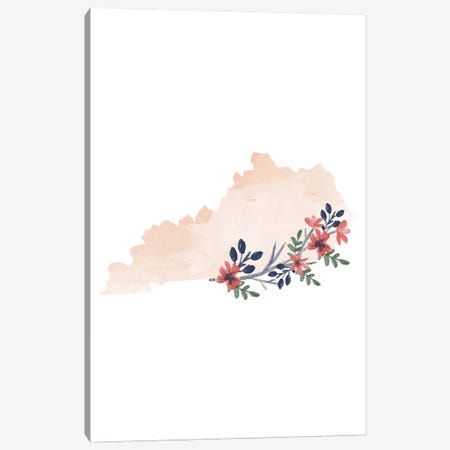 Kentucky Floral Watercolor State Canvas Print #TPP84} by Typologie Paper Co Canvas Art Print
