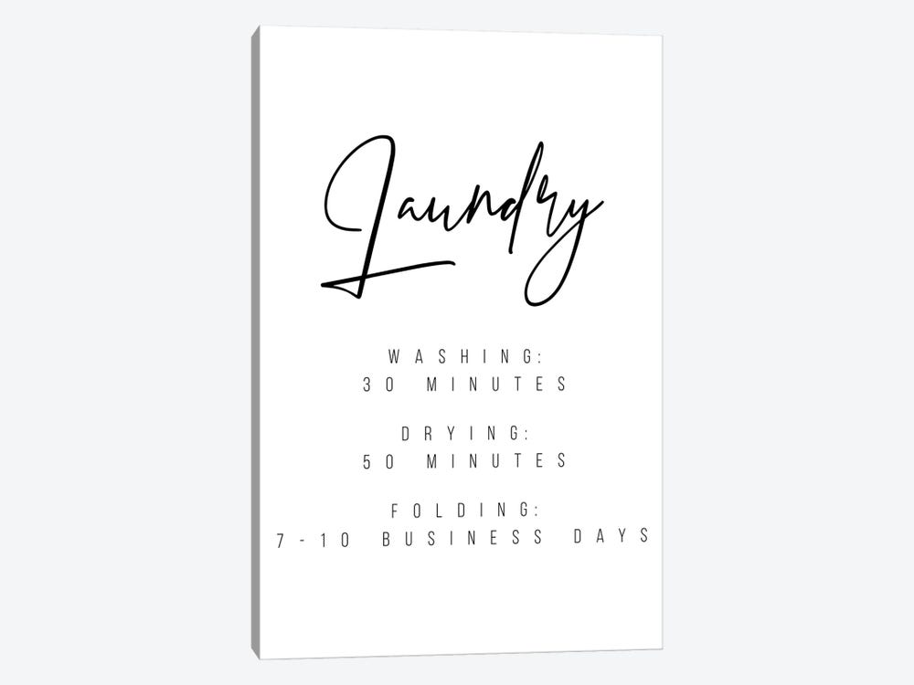 Laundry Washing Drying Folding by Typologie Paper Co 1-piece Canvas Wall Art
