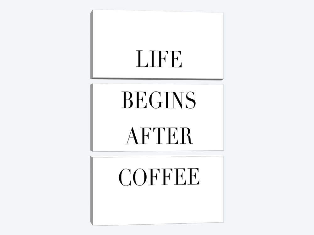 Life Begins After Coffee by Typologie Paper Co 3-piece Canvas Wall Art