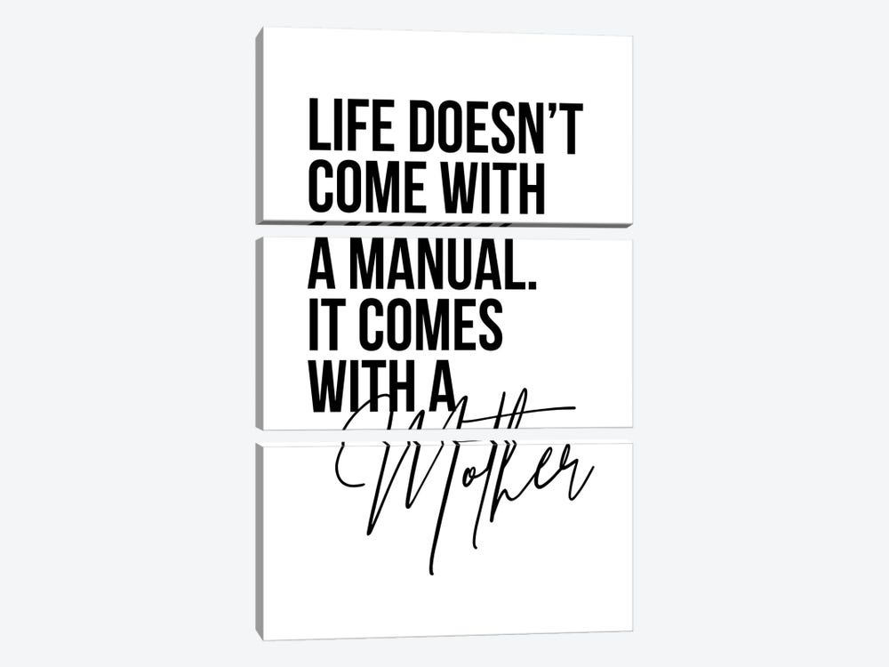 Life Doesn't Come With A Manual. It Comes With A Mother by Typologie Paper Co 3-piece Canvas Artwork