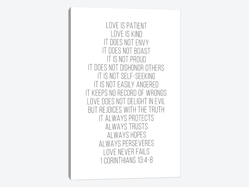 Love Is Patient, Love Is Kind... -1 Corinthians 13 by Typologie Paper Co 1-piece Canvas Wall Art