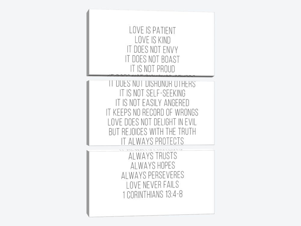 Love Is Patient, Love Is Kind... -1 Corinthians 13 by Typologie Paper Co 3-piece Canvas Artwork