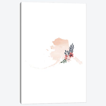 Alaska Floral Watercolor State Canvas Print #TPP9} by Typologie Paper Co Canvas Art