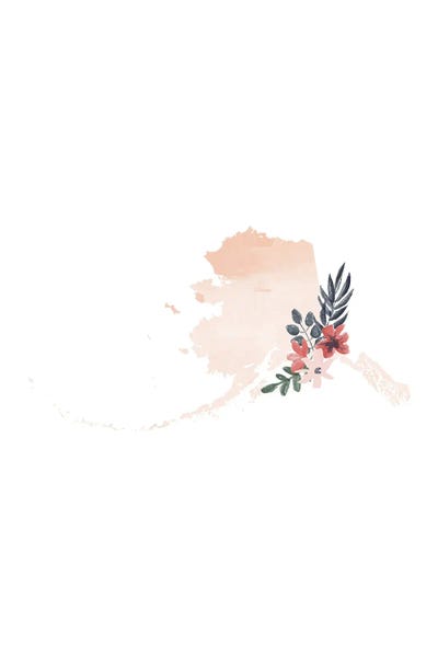 Alaska: Alaska Floral Watercolor State by Typologie Paper Co