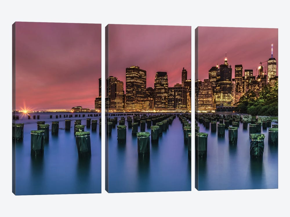 One Can't Paint New York As It Is by Emil abu Milad 3-piece Canvas Wall Art