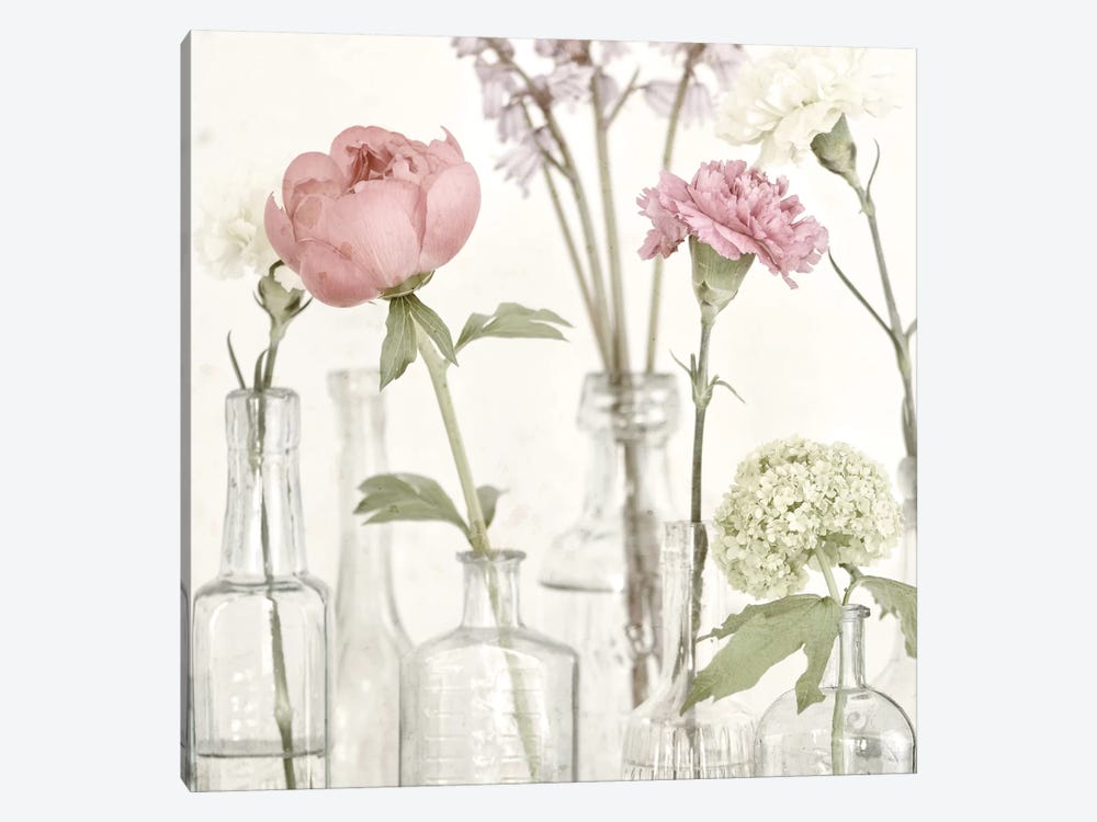 Flowers In Bottles Still Life by Tom Quartermaine 1-piece Canvas Print