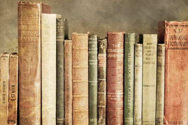 Antiques & Collectibles: Old Books On A Shelf by Tom Quartermaine