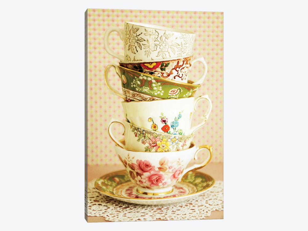 Antique Cups And Saucers I 1-piece Canvas Art Print