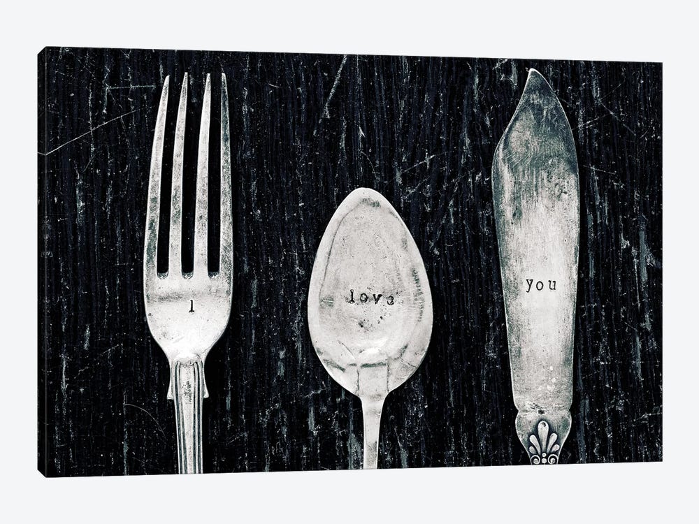 Antique Knife, Fork, And Spoon by Tom Quartermaine 1-piece Canvas Artwork
