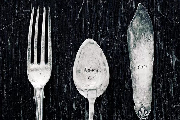 French Country Décor: Antique Knife, Fork, And Spoon by Tom Quartermaine