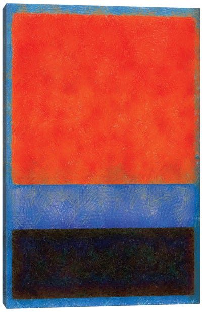 Rothko Style Red Black And Blue Canvas Art Print - Abstract Shapes & Patterns