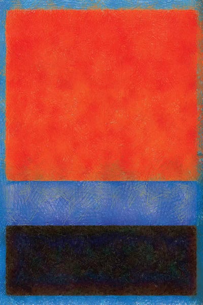 Tom Quartermaine: Rothko Style Red Black And Blue by Tom Quartermaine