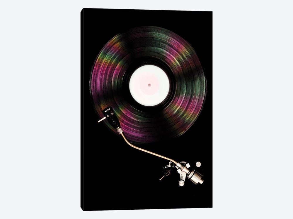 Spinning Record Portrait Colour by Tom Quartermaine 1-piece Canvas Artwork