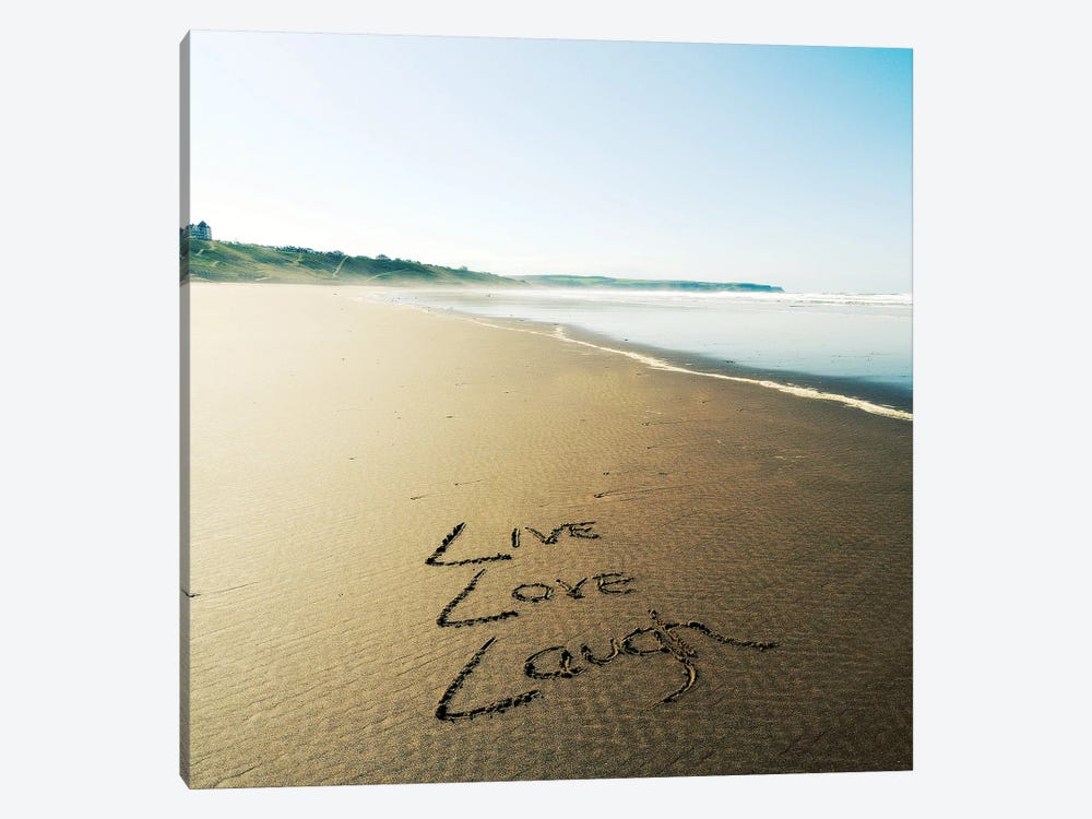 Beach Writing Live Love Laugh by Tom Quartermaine 1-piece Canvas Art Print