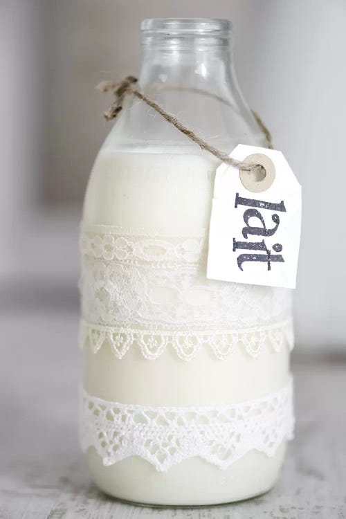 Bottle Of Milk With 'Lait' Sign