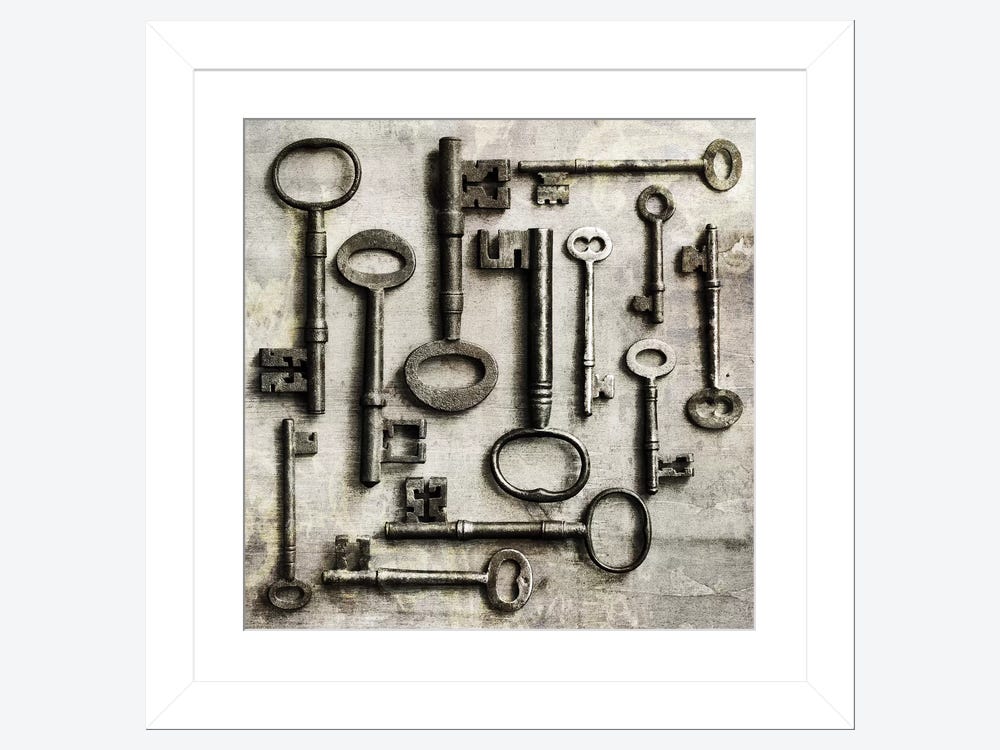 Collection of Antique Keys in a Square' Giclee Print - Tom Quartermaine