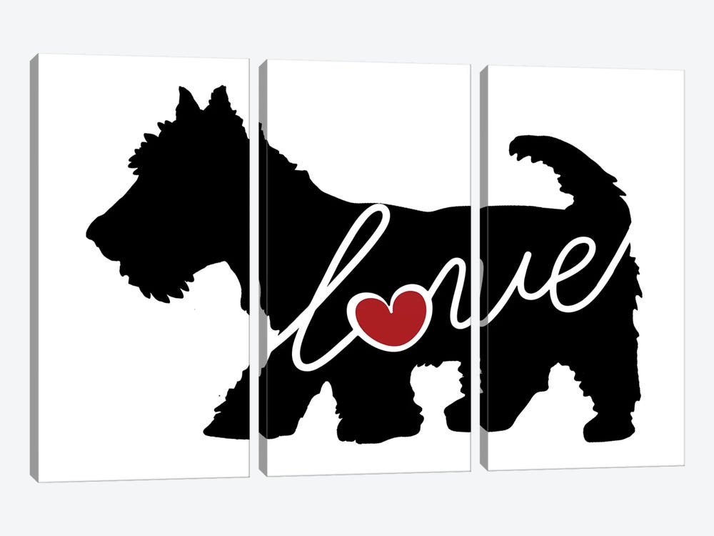 Scottish Terrier by Traci Anderson 3-piece Canvas Art