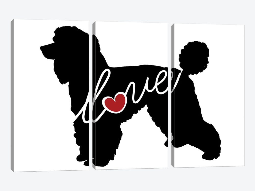 Standard Poodle by Traci Anderson 3-piece Canvas Art Print