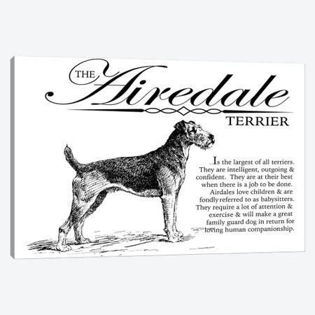 Vintage Airedale Terrier Storybook Style Canvas Print #TRA119} by Traci Anderson Canvas Print