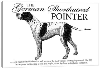 Vintage German Shorthaired Pointer Storybook Style Canvas Art Print - German Shorthaired Pointer Art