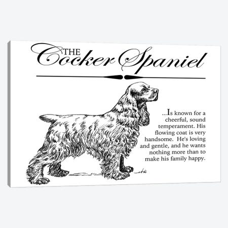 Vintage Storybook Style Cocker Spaniel Canvas Print #TRA139} by Traci Anderson Canvas Art Print