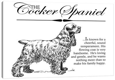 Vintage Storybook Style Cocker Spaniel Canvas Art Print - Spaniels