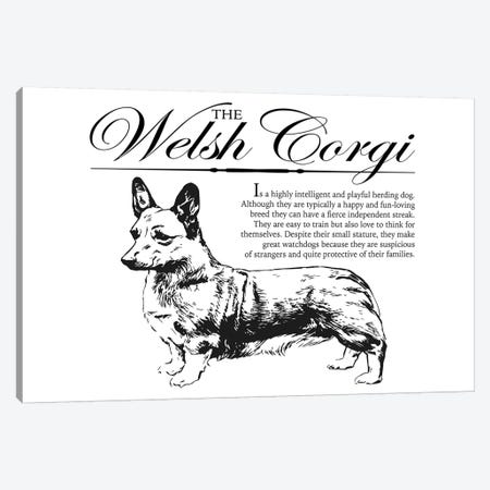 Vintage Welsh Corgi Storybook Style Canvas Print #TRA141} by Traci Anderson Canvas Artwork