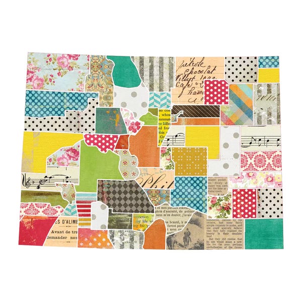 Traci Anderson: Colorado Quilted Collage Map by Traci Anderson