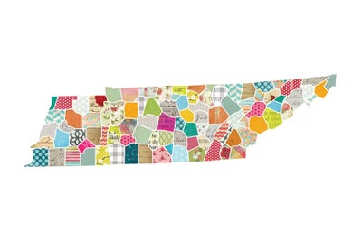 Tennessee Quilted Collage Map by Traci Anderson framed wall art