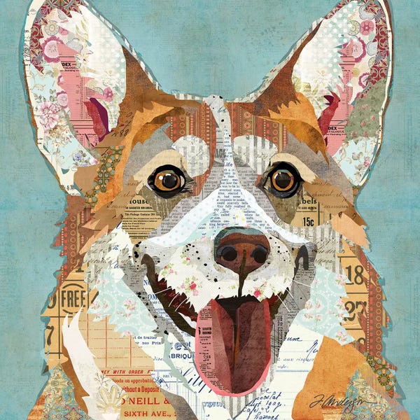 Traci Anderson: Happy And Colorful Corgi by Traci Anderson