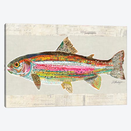 Collage Big Horn River Rainbow Trout Canvas Print #TRA183} by Traci Anderson Canvas Wall Art