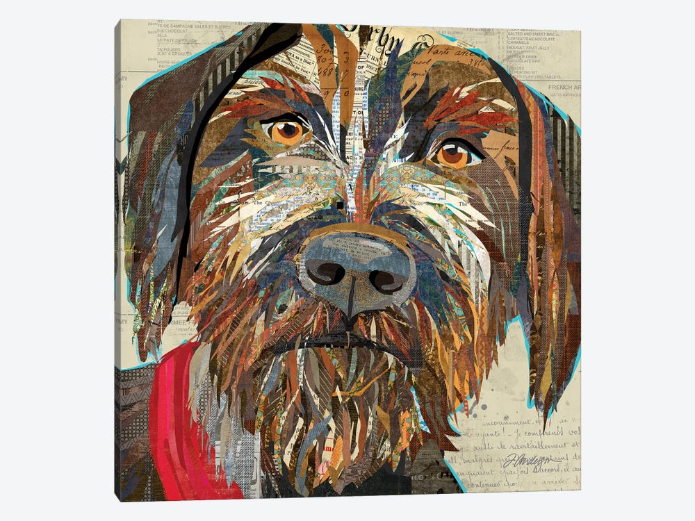 Collage German Wirehaired Pointer by Traci Anderson 1-piece Canvas Print