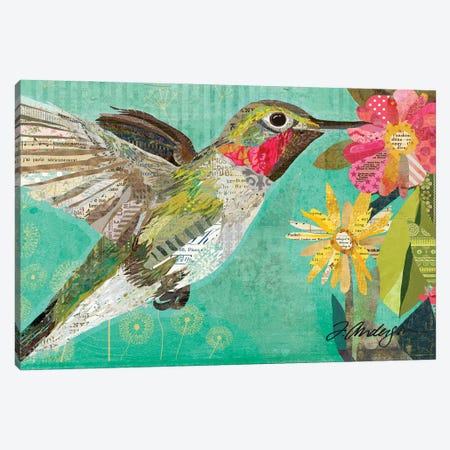 Mom's Hummingbird Collaged Canvas Print #TRA185} by Traci Anderson Canvas Art Print