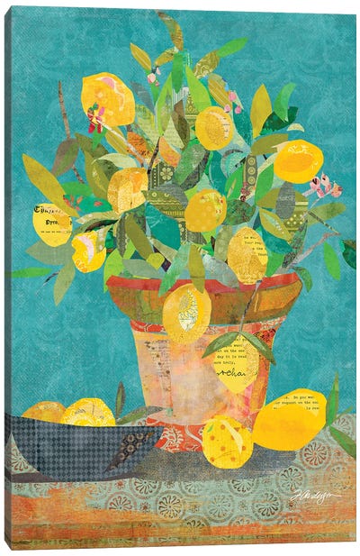 Potted Sunshine Canvas Art Print - Lemon & Lime Art