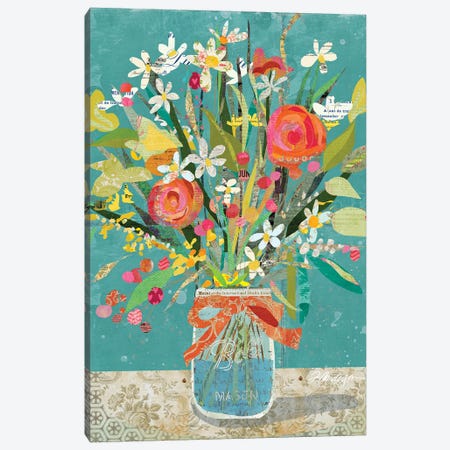 Mason Jar Wildflowers Canvas Print #TRA190} by Traci Anderson Canvas Art Print