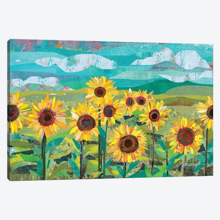 Sunflowers At Dusk Canvas Print #TRA191} by Traci Anderson Art Print