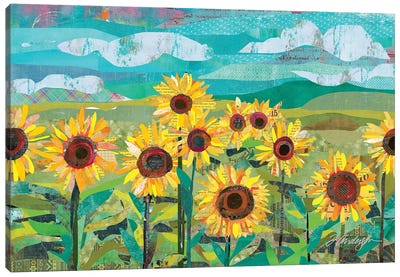 Sunflowers At Dusk Canvas Art Print