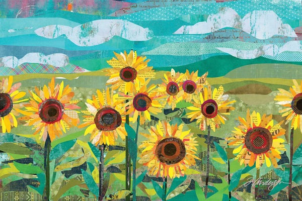 Traci Anderson: Sunflowers At Dusk by Traci Anderson