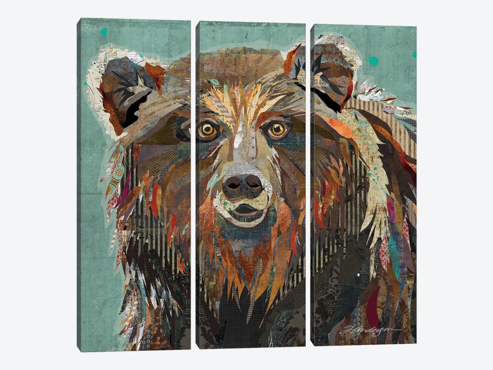 Majestic Montana Grizzly Bear by Traci Anderson 3-piece Canvas Wall Art