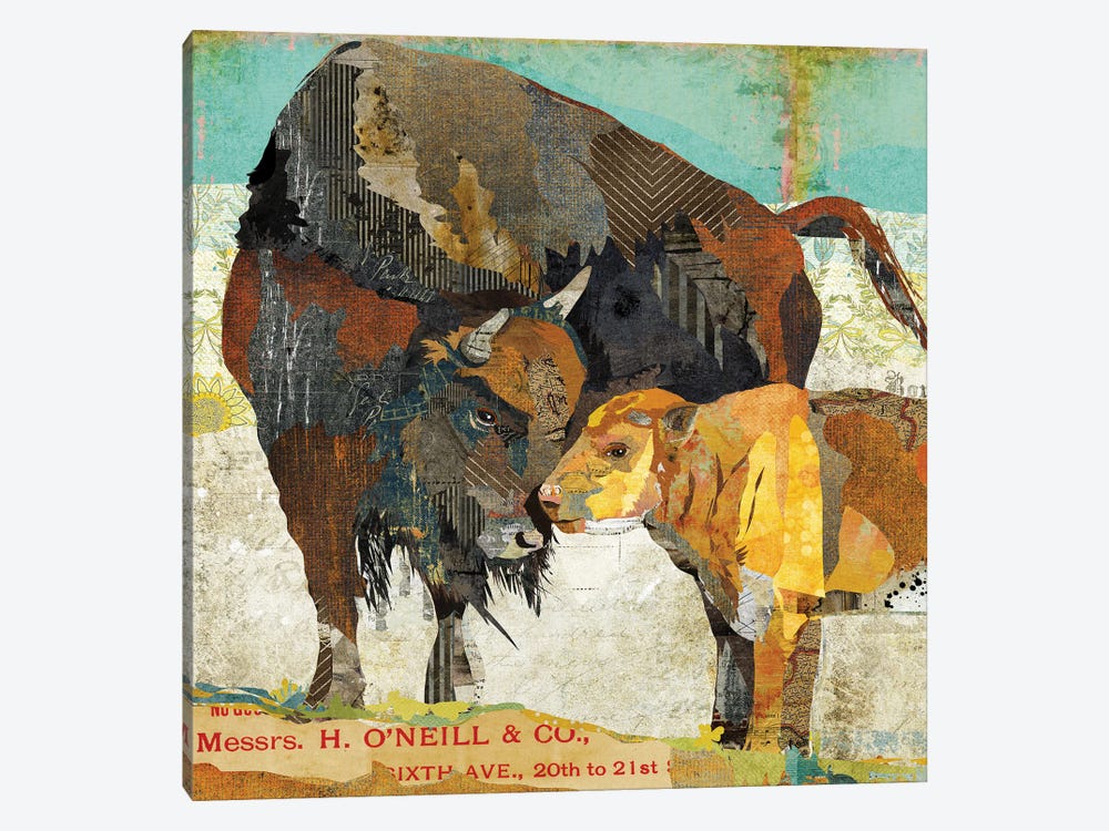 Bison And Calf by Traci Anderson 1-piece Canvas Art