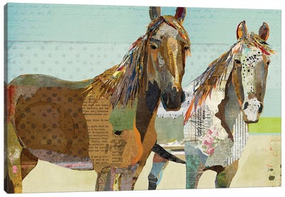 2 Horses Canvas Art Print - Self-Taught Women Artists
