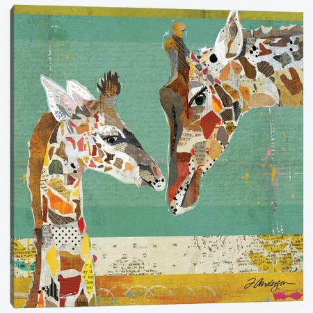 Giraffe and Calf Canvas Print #TRA205} by Traci Anderson Canvas Art