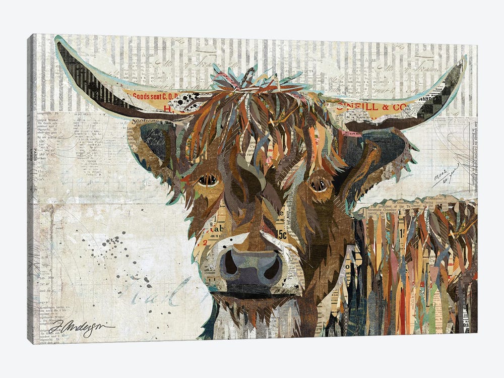 Highland Cow by Traci Anderson 1-piece Canvas Wall Art